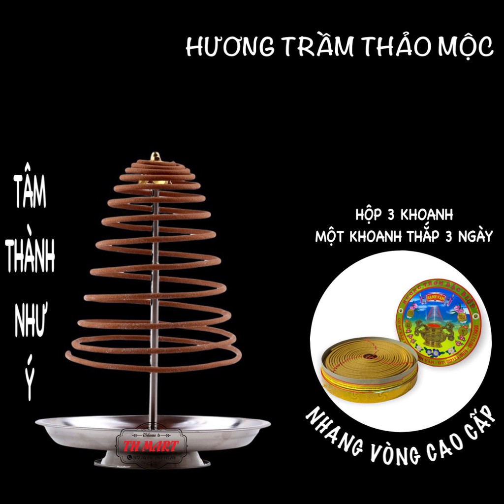 Nhang Khoanh Trầm Hương Sạch, Hương Vòng Cao Cấp 100% Nguyên Liệu Tự Nhiên, Mỗi Khoanh Cháy 3 Ngày