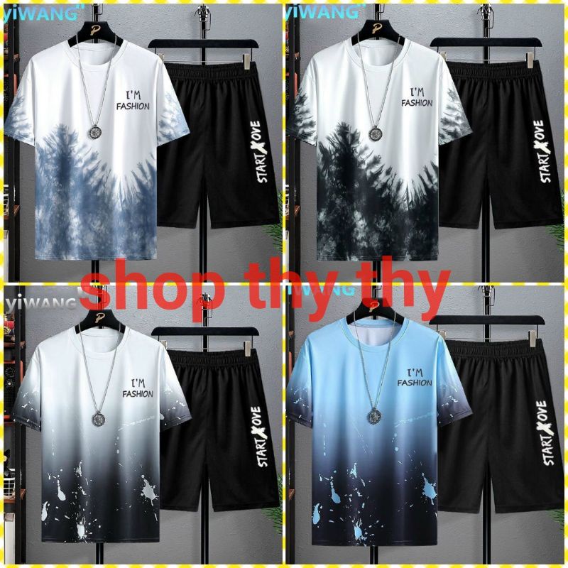 Đồ bộ nam phối màu mặc nhà,tập gym,đi chơi,mẫu hè mới ,Bộ đồ thể thao unisex loang màu hoạ tiết cực đẹp thời trang hàn