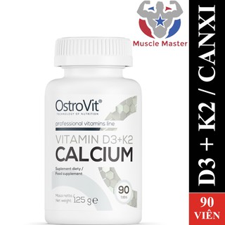 Viên thực phẩm bổ sung ostrovit vitamin d3 + k2 canxi 90 viên