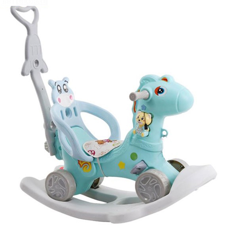 Ngựa bập bênh, xe bập bênh cho bé 3in1 có nhạc và đèn