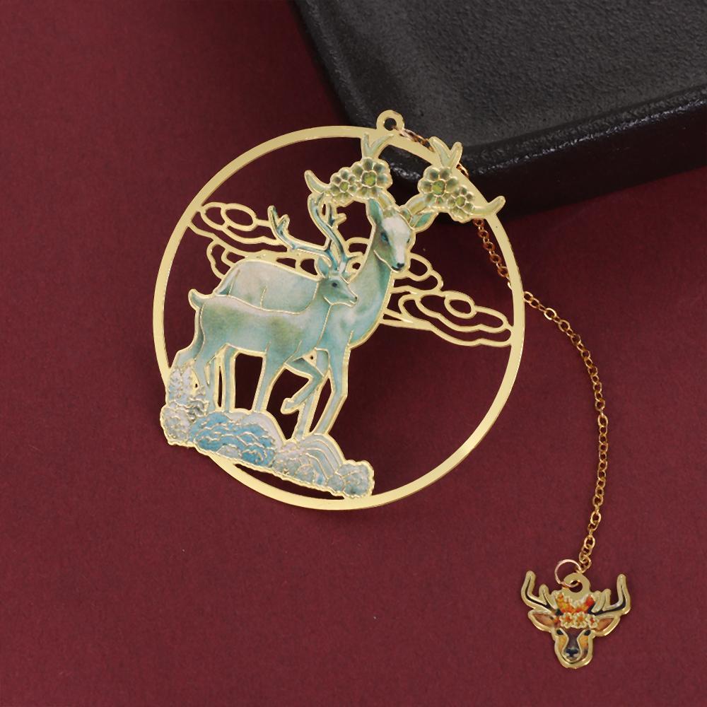 Thẻ Đánh Dấu Sách Bằng Đồng Thau Màu Cầu Vồng Phối Tua Rua Phong Cách Trung Hoa