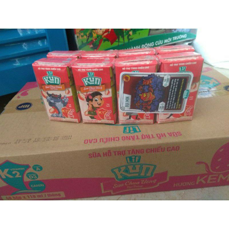 vỉ 4 hộp sữa kun hương dâu 110ml