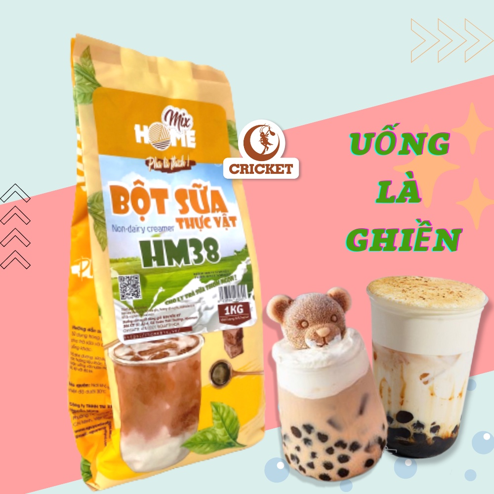 Bột sữa bột kem béo Home Mix (HM38) Bịch 1kg Bột béo, pha trà sữa, bột trà sữa, làm trà sữa tự pha ngon