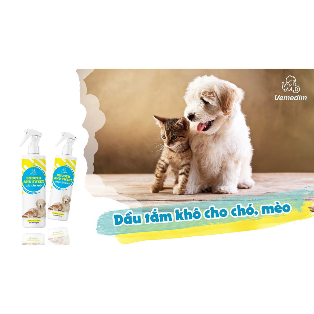 Vemedim Smooth And Sweet - Dầu Tắm Khô Xịt Thơm Khử Mùi Và Làm Sạch Lông 100ml