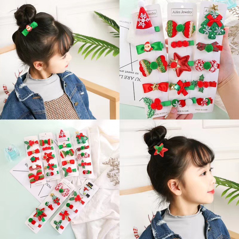 Kẹp tóc phong cách giáng sinh thời trang dễ thương cho bé gái