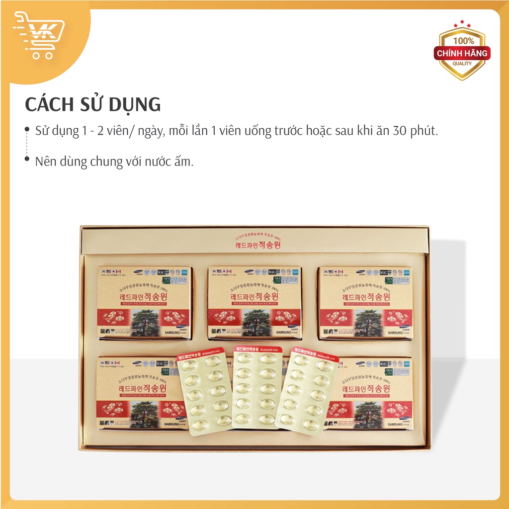 Tinh dầu thông đỏ Chính phủ Hàn Quốc Redpinejeok Songwon 180 viên