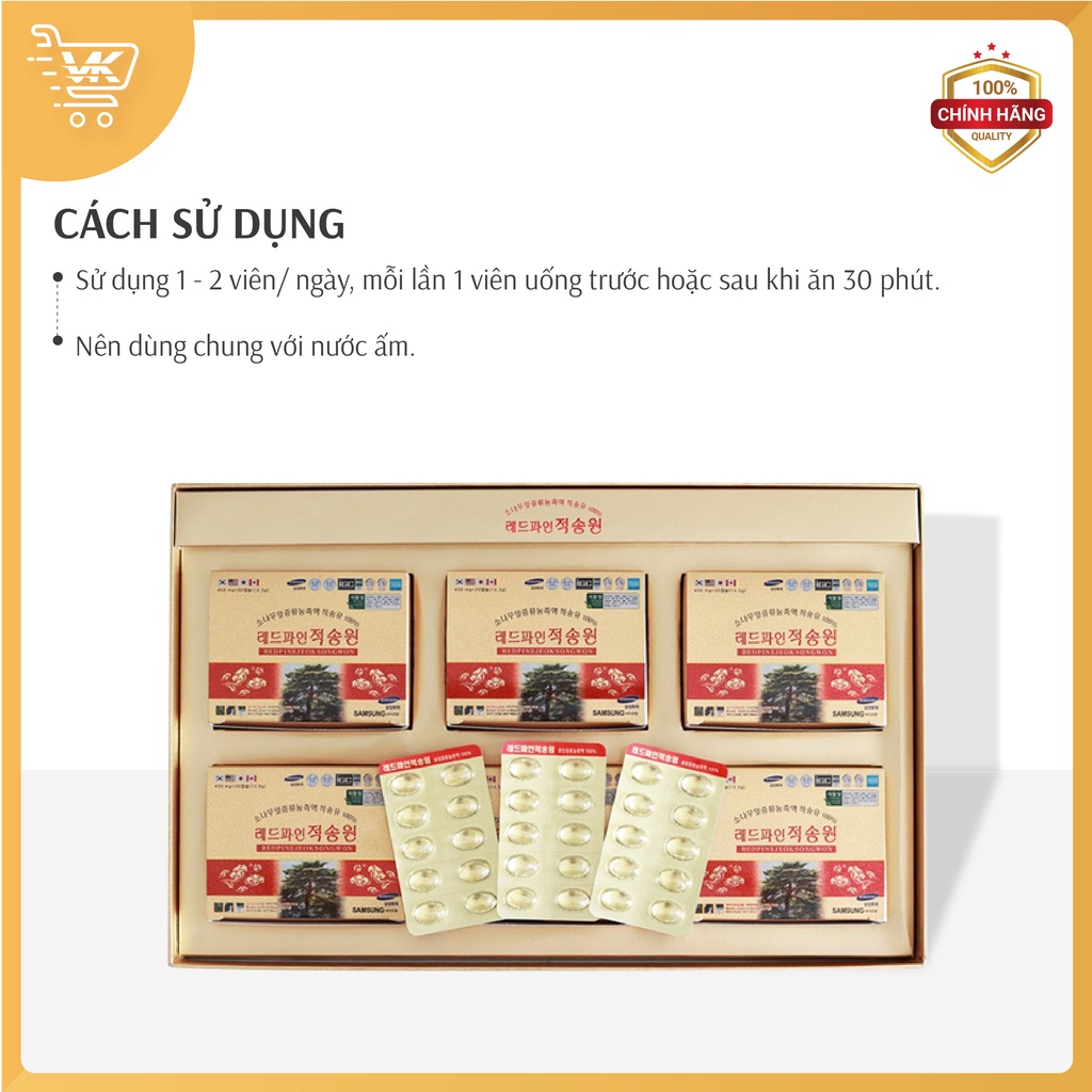 Tinh dầu thông đỏ Chính phủ Hàn Quốc Redpinejeok Songwon 60 viên/120 viên