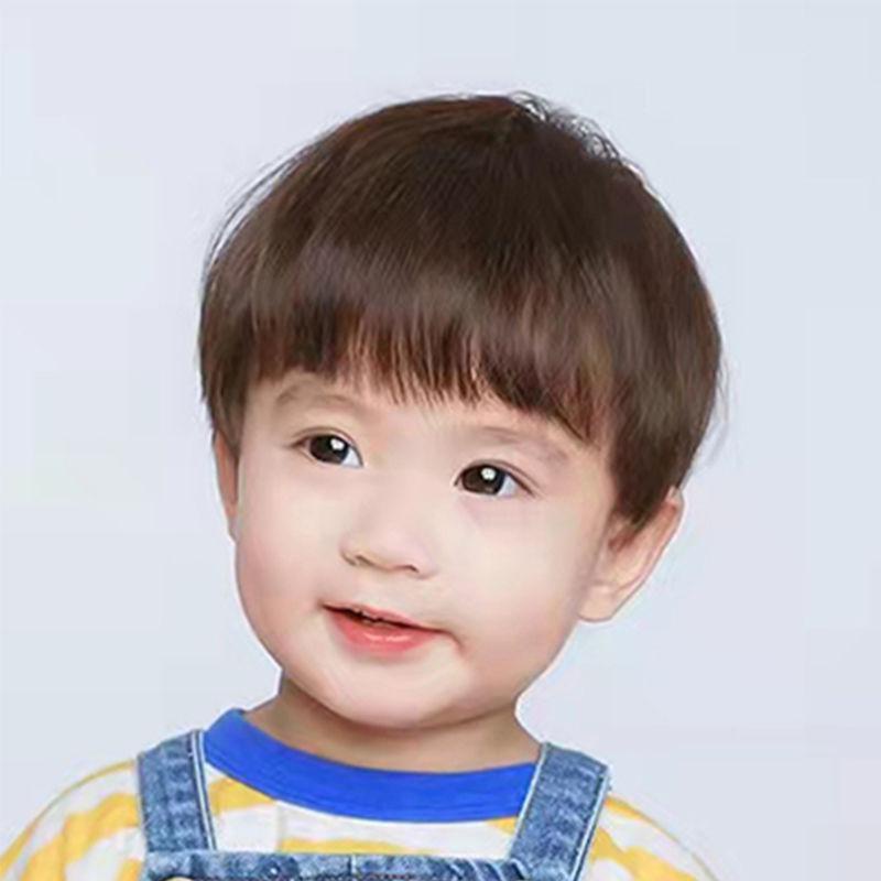 Bộ Tóc Giả Ngắn Thẳng Tự Nhiên Thời Trang Cho Bé Trai