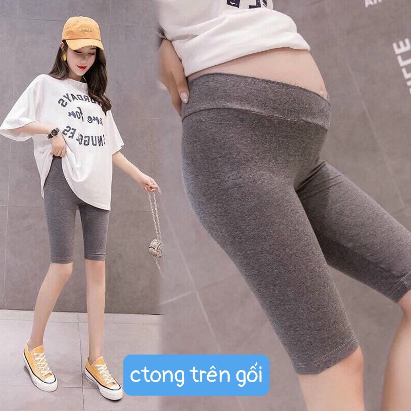 Quần ngố bầu, quần lửng bầu kiểu trên gối - cạp chéo, chất vải cotton mịn
