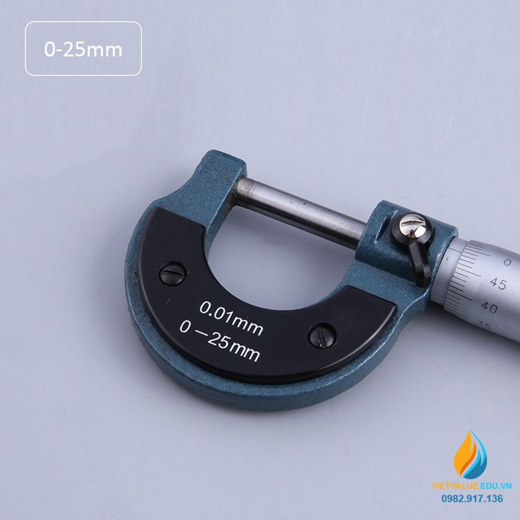 Thước kẹp panme phạm vi đo 0-25mm, giá trị đọc 0.01mm, thép không gỉ chất lượng cao