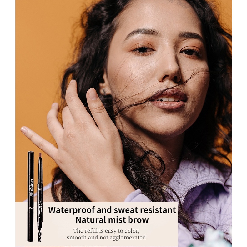 Chì kẻ mày hai đầu tự động xoay kháng nước không dễ phai màu trang điểm thời trang