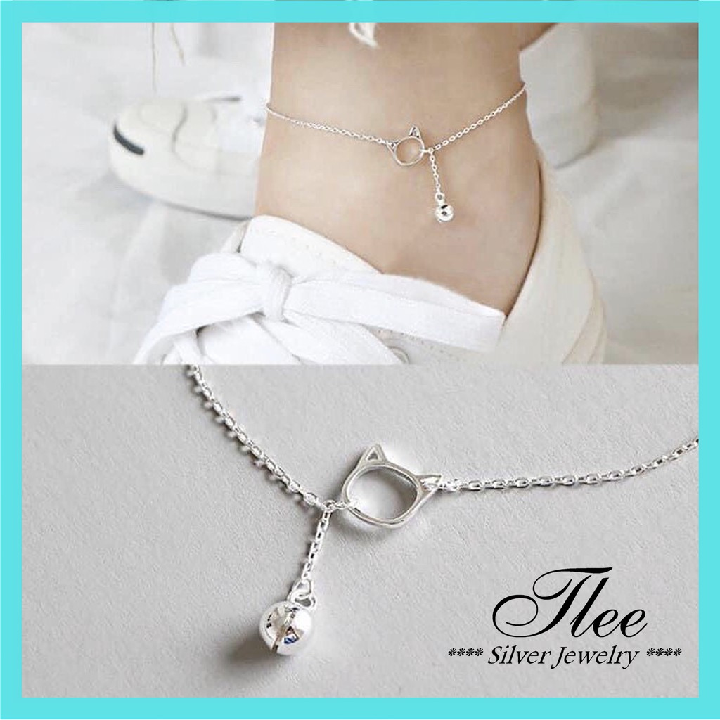 [Mã SKAMSALE8 giảm 10% đơn từ 200K] Lắc chân bạc Tlee, lắc mèo mix chuông - TleeJewelry