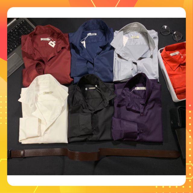 Sơ mi lụa trơn nhiều màu