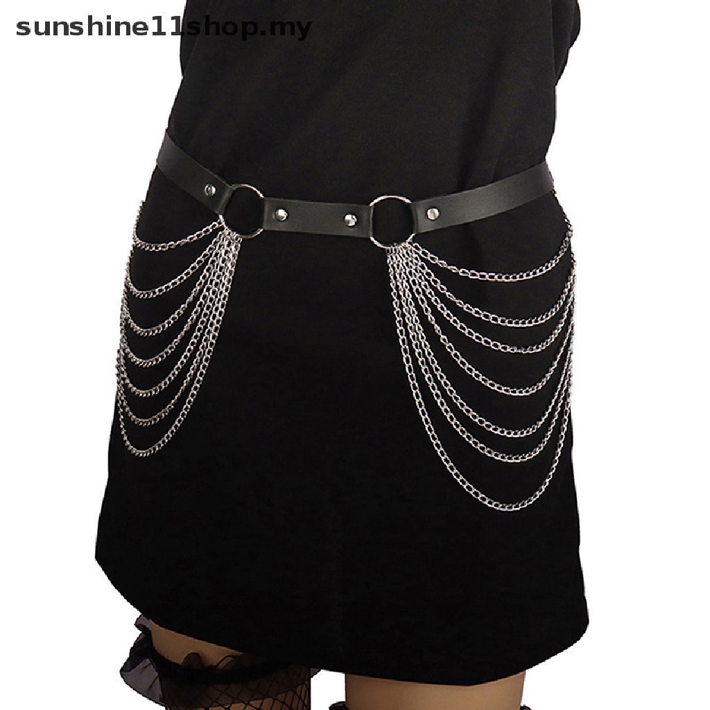Dây đeo thắt lưng bằng da màu đen phong cách gothic gợi cảm (11shop)