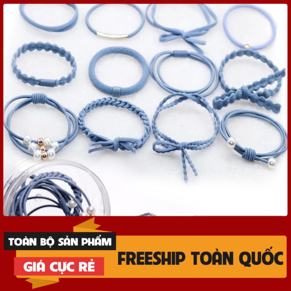 HỘP 12 DÂY CHUN BUỘC TÓC siêu đẹp giá rẻ