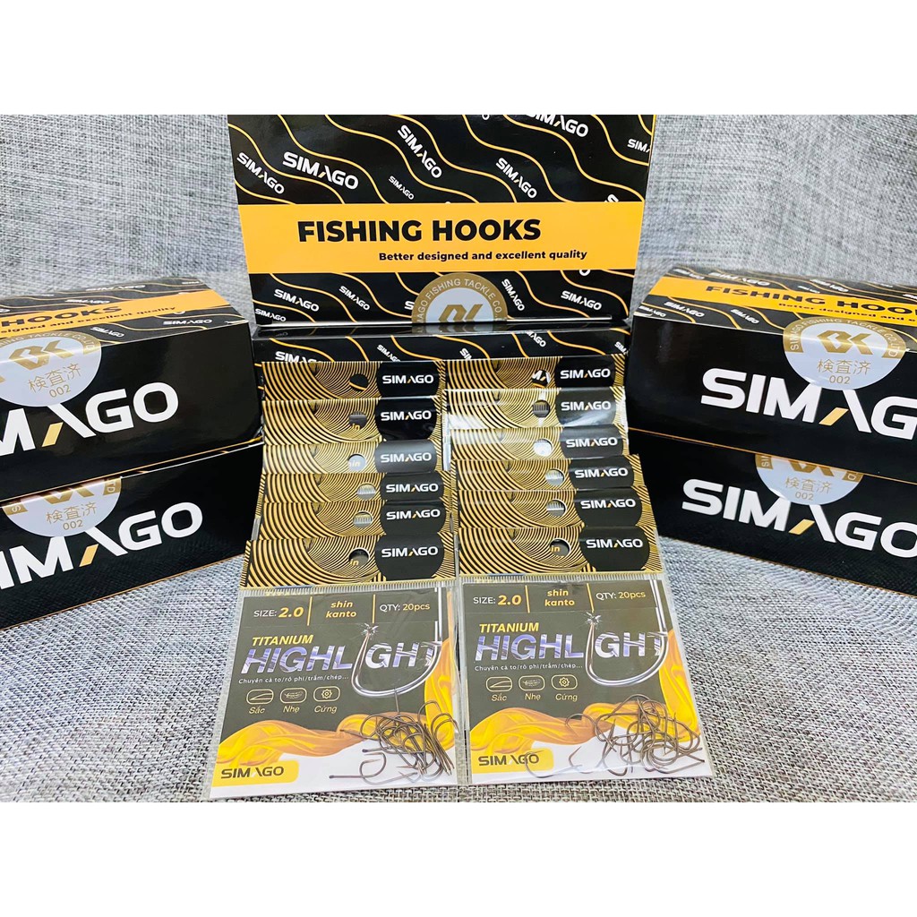 Lưỡi Câu Cá Simago Titan Shinkanto Không Ngạnh Cao Cấp Chuyên Câu Đài, Câu Đơn