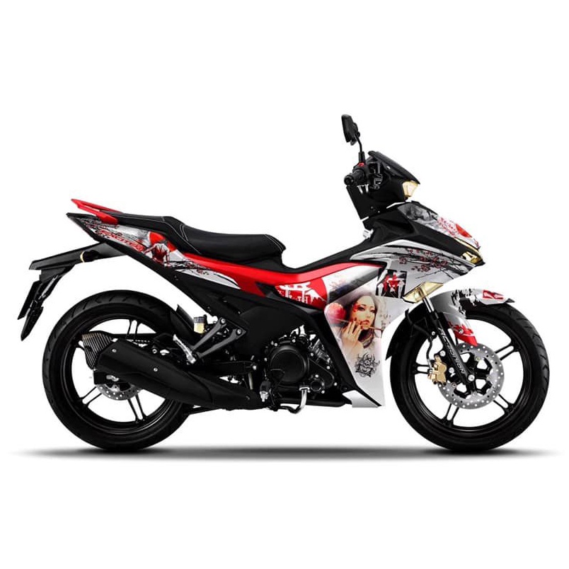 Tem Trùm Exciter 155 Bạc Đỏ Samurai