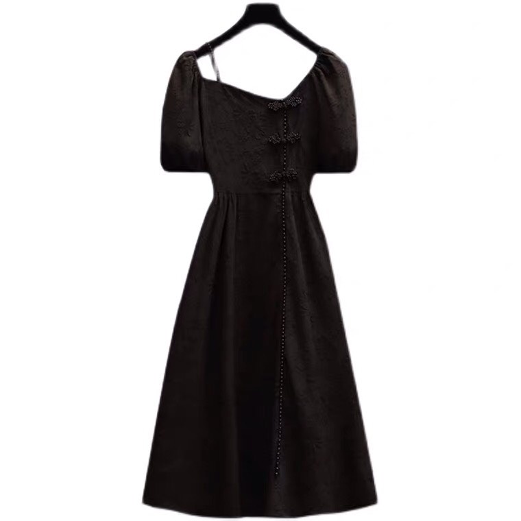 R91533-1 Đầm xoè ngắn tay nữ hè cho người mập hàng nhập