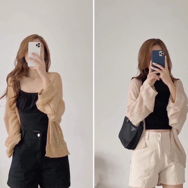 Áo cardigan len mỏng phong cách Hàn Quốc, áo khoác len chất tơ siêu mềm