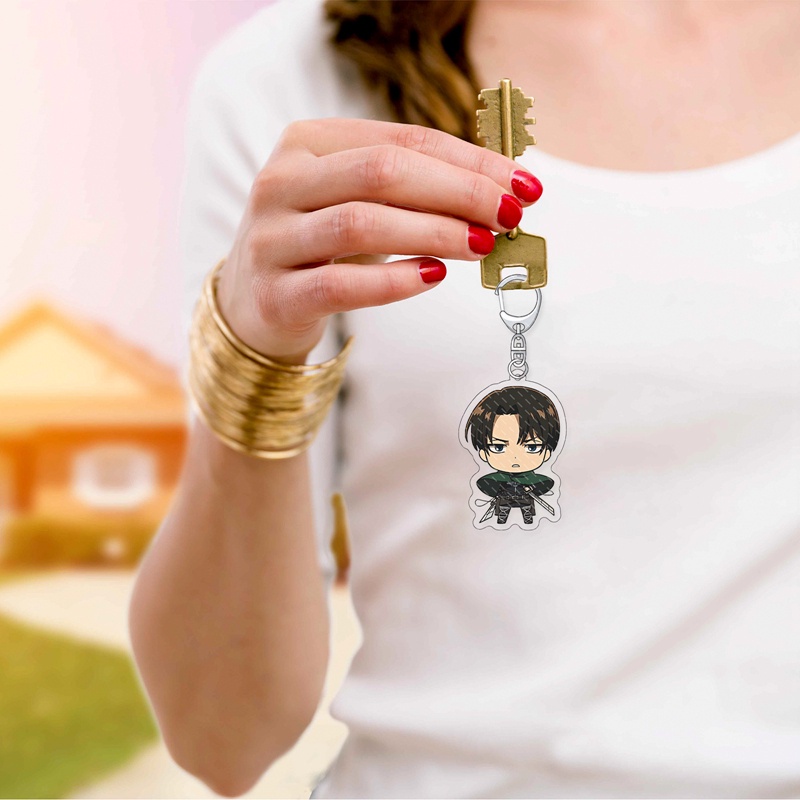 Móc khóa nhựa acrylic hình nhân vật Songping Attack On Titan độc đáo dễ thương