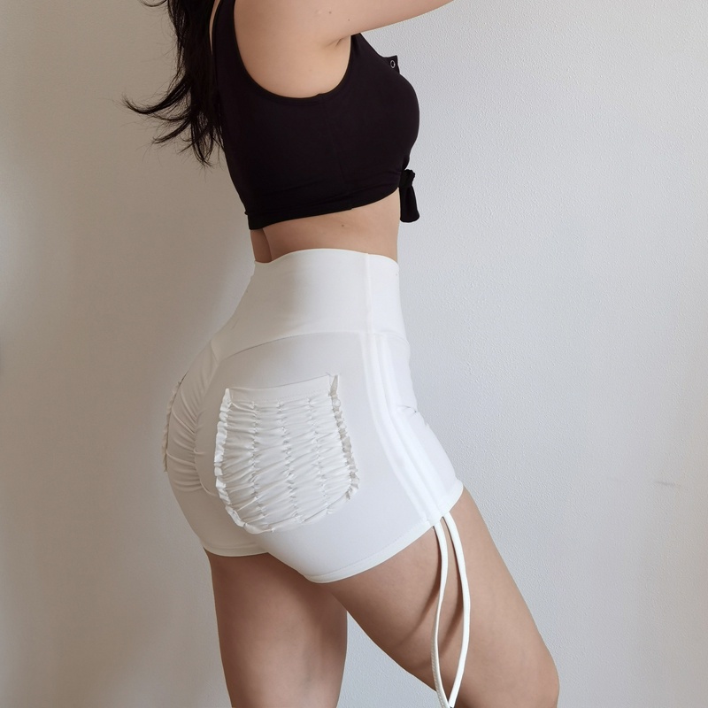 Quần short thể thao lưng cao phối túi và dây rút năng động