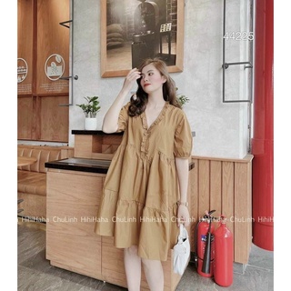Đầm babydoll kate lụa trơn bacis nhẹ nhàng