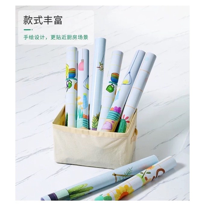 Decal Giấy Dán Bếp Tráng Nhôm Nhiều Mẫu Khổ Rộng 60cm Có Sẵn Keo Dán Chắc Chắn