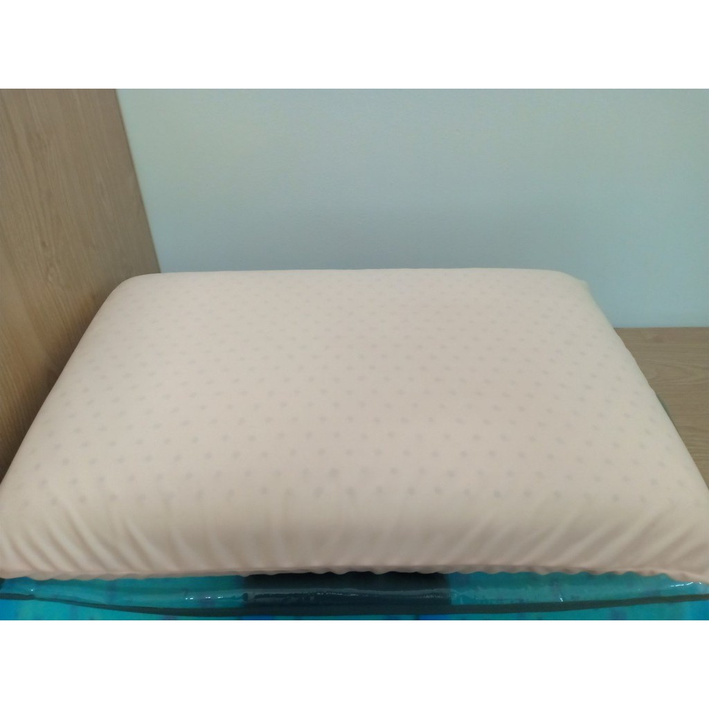 Gối cao su thiên nhiên 100% chính hãng Liên Á Oval 45x65x12cm tặng kèm 1 áo gối vải cotton cùng size