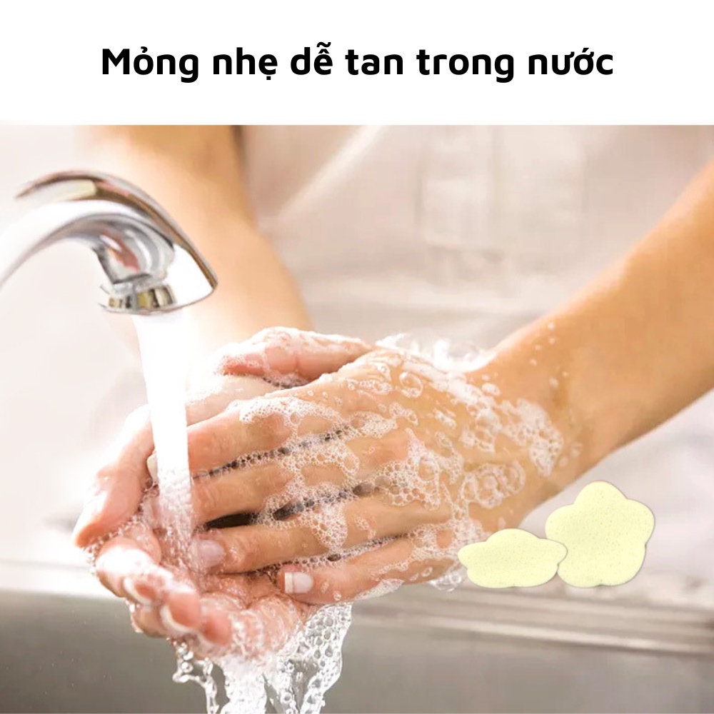 Xà phòng giấy khô bỏ túi hình bông hoa xà bông rửa tay dùng một lần mang du lịch công tác đi học