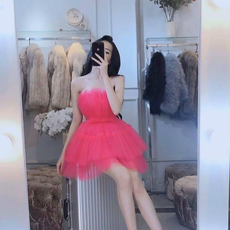 G-đầm cup lưới xoè