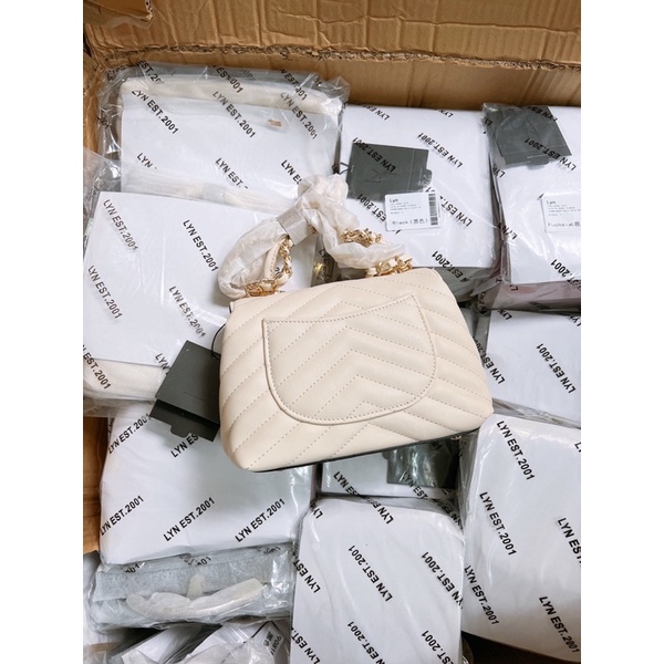 Túi lyn coco màu trắng kem