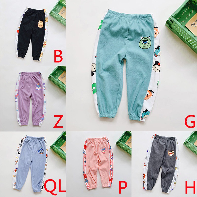 Quần dài giữ ấm họa tiết hoạt hình phong cách Hàn quốc cho bé gái