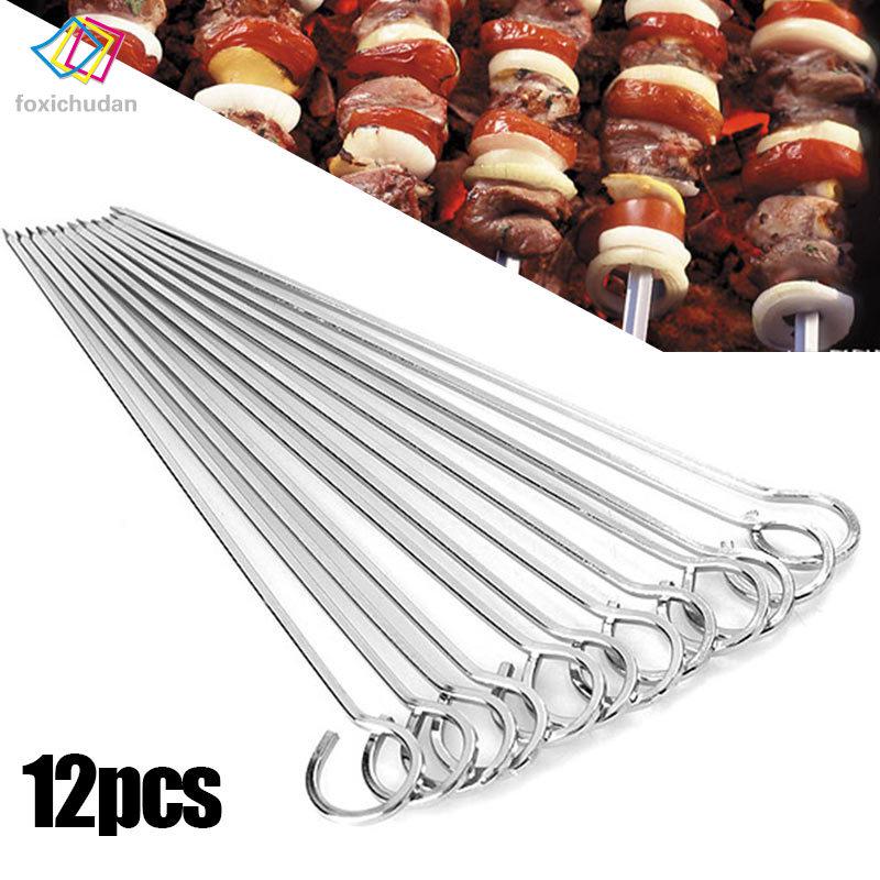 Set 12 xiên nướng thịt bằng inox chất lượng cao