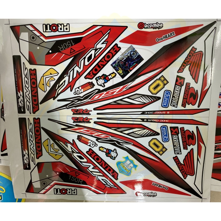 ( Quí khách vui lòng mang ra tiệm cho thợ dán ) Tem sonic 150 đỏ đen v5