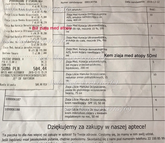 Kem Dưỡng Ẩm Ziajaa Med hàng Balan 50ml