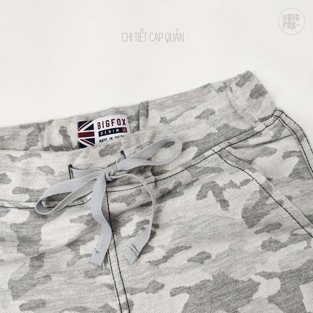 Quần Bé Trai Bigfox Quần Đùi Cho Bé Tới Size Đại Chất Nỉ Cotton Mùa Hè Phối Kẻ 3-15