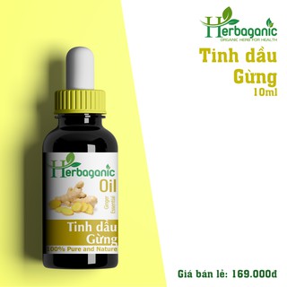 Tinh dầu Gừng - Ginger Essential Oil, Herbaganic Oil - Tinh dầu thiên nhiên nguyên chất, nhập khẩu trực tiếp