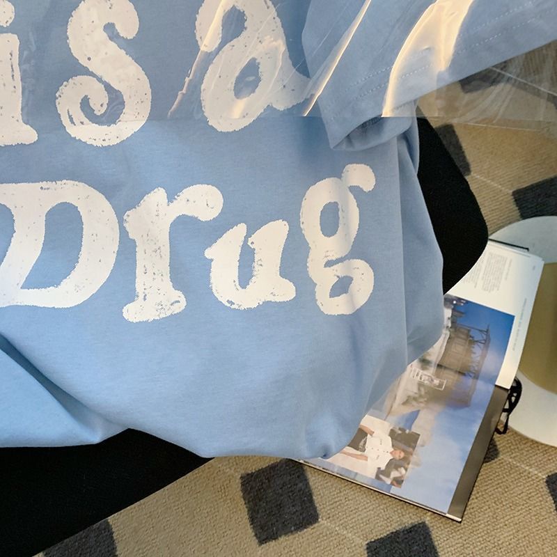 Áo Thun Tay Ngắn Dáng Rộng In Chữ Thiết Kế Mới Thời Trang Mùa Hè Cho Nữ