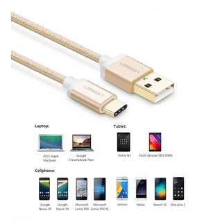 [FREESHIP 99K]_Cáp USB-C, Cáp USB Type-C to USB 2.0 3M UGREEN Gold Rose Cao cấp