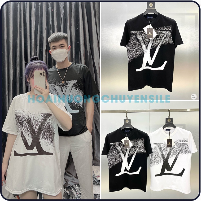 Áo Phông L.V Kim Tuyến Cotton In Nhiệt Unisex L.V12 Ảnh Thật Kèm Video