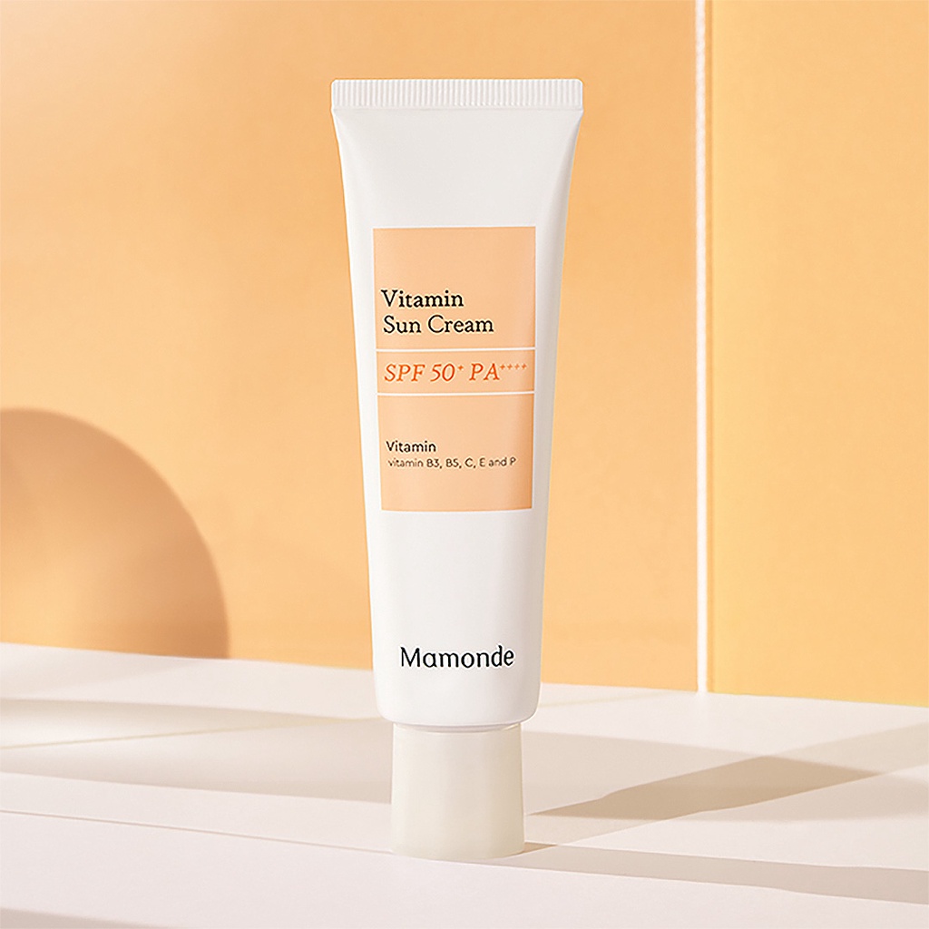 Kem chống nắng Mamonde Vitamin Sun Cream SPF 50+ PA++++ - UV Protection, Vitamin Sun Screen, Panthenol 10% 100-Hour Lasting Hydration