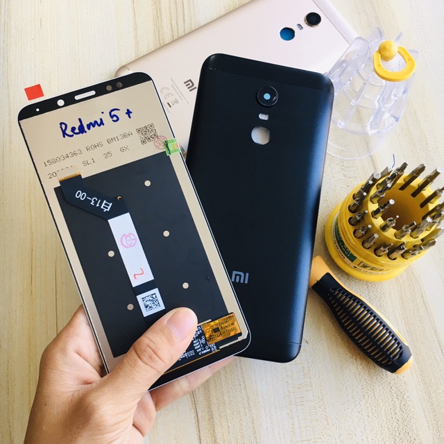 Combo Bộ Vỏ Sườn + Màn Hình Xiaomi Redmi 5 Plus Zin Hàng Cao Cấp (Tặng Bộ Vít)