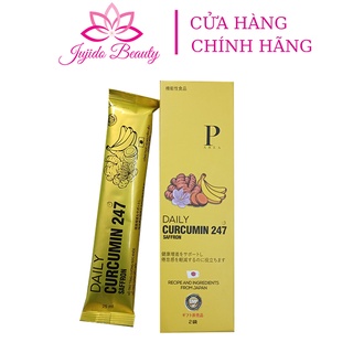 Thạch nghệ saffron vị chuối daily curcumin 247 nano chính hãng bổ sung collagen đẹp da tăng cường sức khoẻ hộp 2 gói