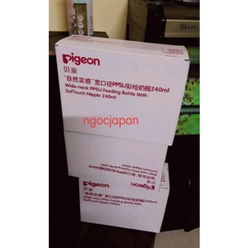 Bình sữa Pigeon cổ rộng 330ml Nhật Bản(có sẵn)