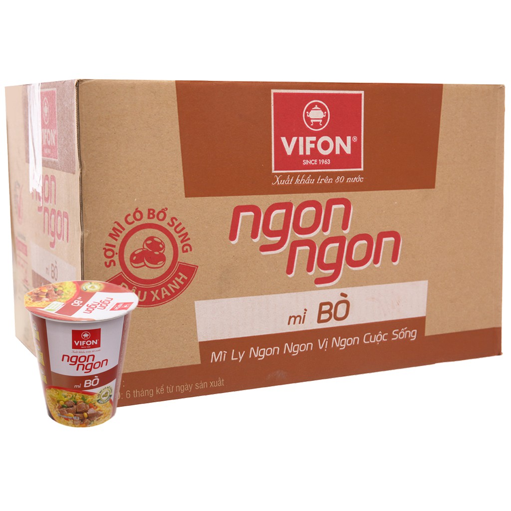 Thùng 24 Ly Mì Ngon Ngon Bò 60g Vifon | BigBuy360 - bigbuy360.vn