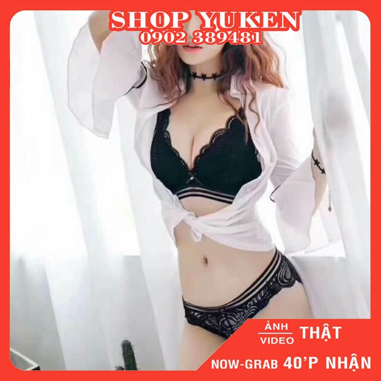 Bộ Đồ Lót ren Không Gingj Mút Mỏng