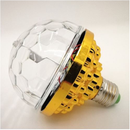 Đèn led xoay 7 màu vũ trường nháy chớp theo nhạc bay phòng sân khấu hiệu ứng 360 độ kèm đui cắm E27