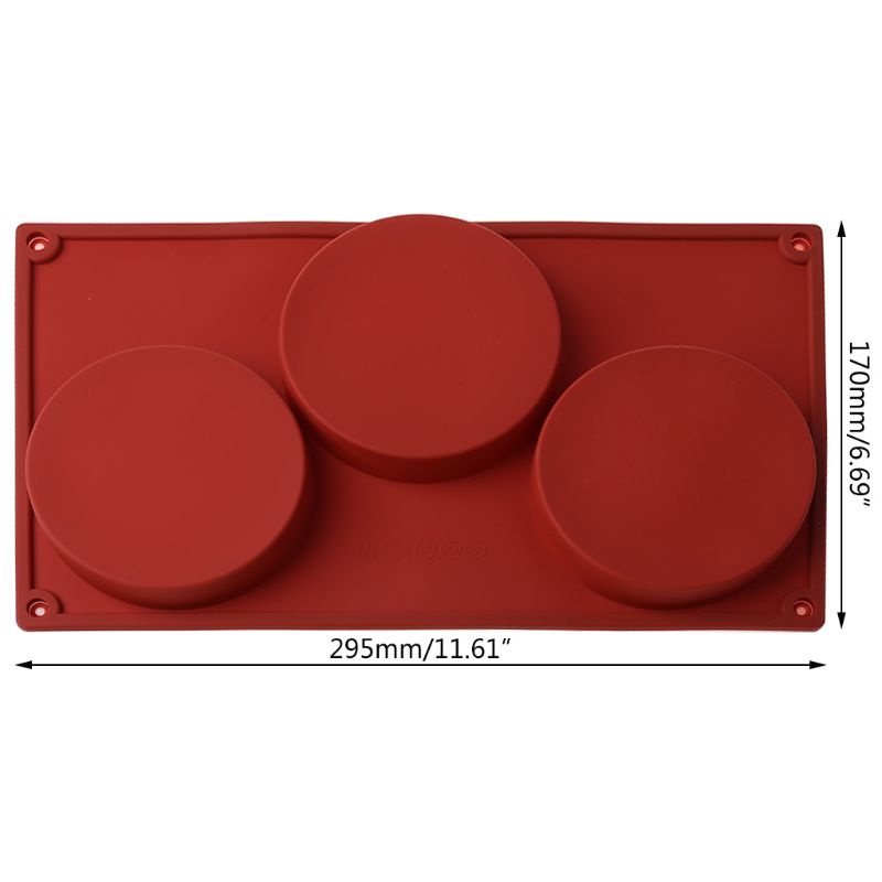 Whi 3 Cái 3 Bộ Khuôn silicone Tròn Làm Bánh