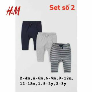 Set 3 quần thun dài bé trai H.M Chi.na Auth sz 2-4m