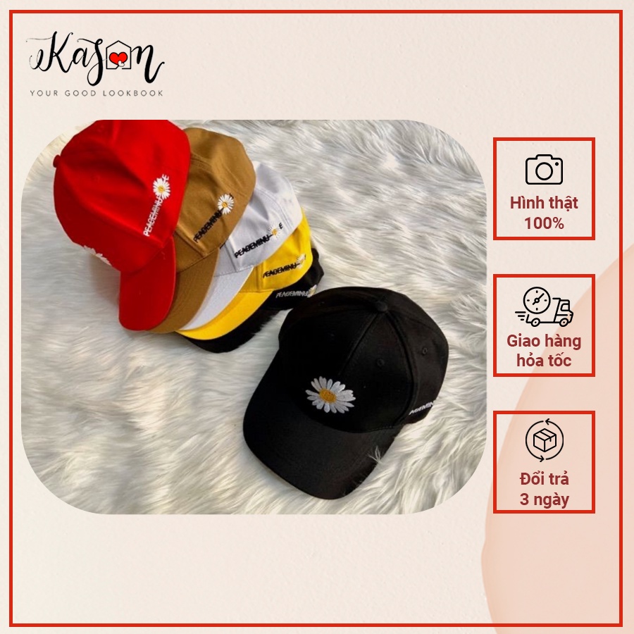 Nón Kết Nón Lưỡi Trai Họa Tiết Hoa Cúc Unisex